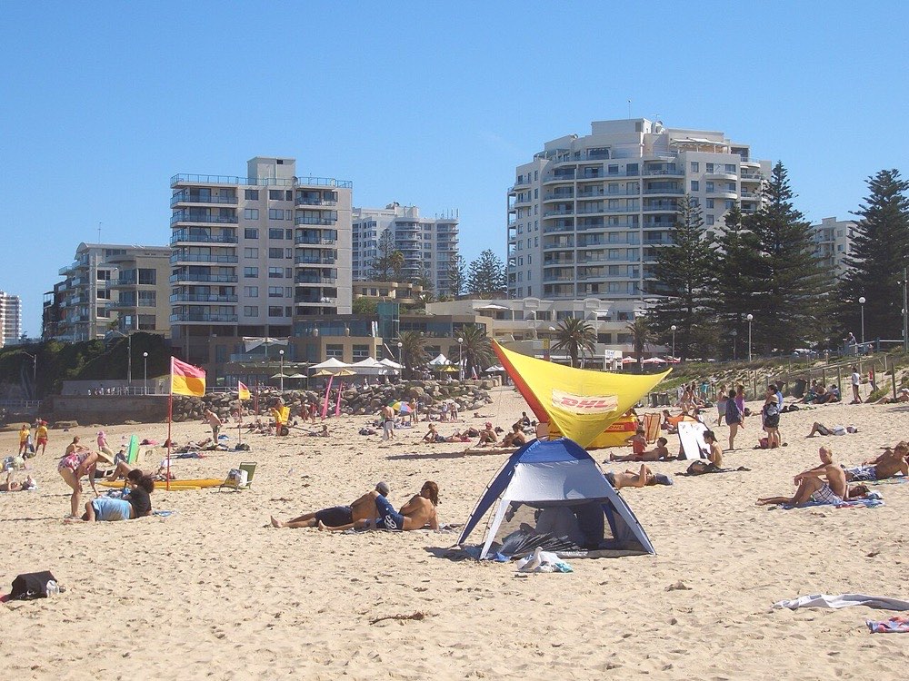Red and yellow flags on a Sydney beach