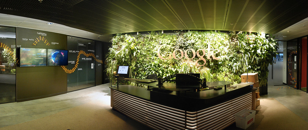 The rainforest lobby at Google Sydney