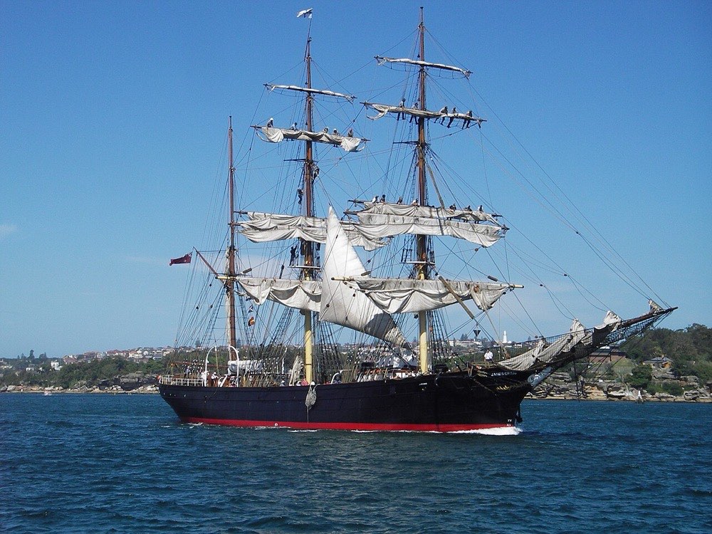 The tall ship James Craig under sail