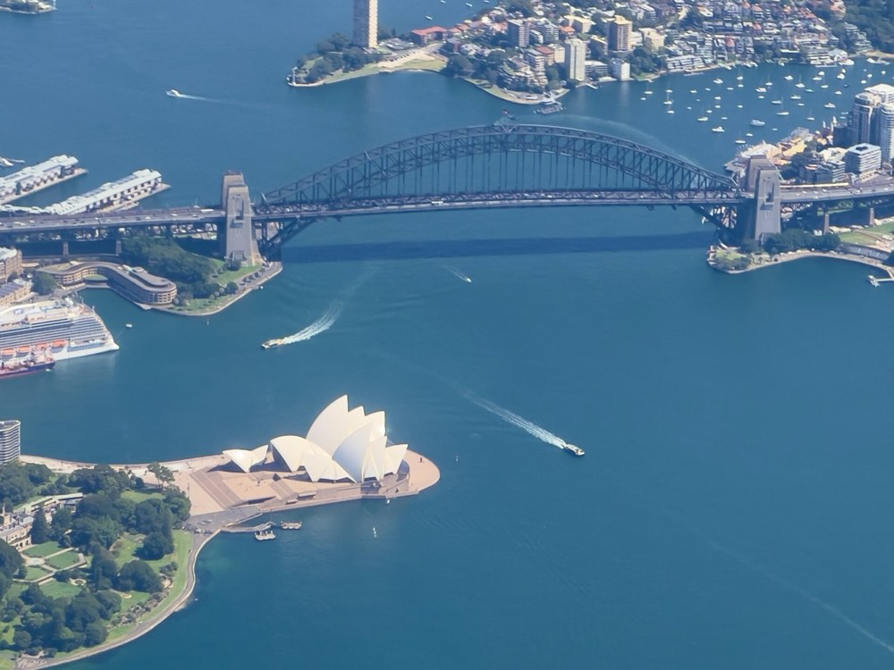 The harbour from the air